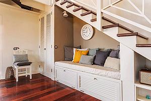 Seats under the stairs