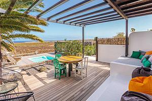 Verandah overlooking the pool