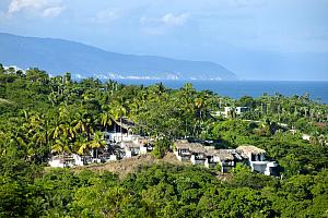 Small hotel surrounded by tropical forest