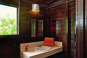 Bathroom with open-air shower