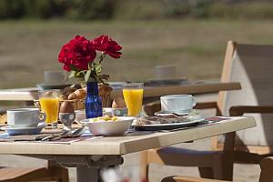 Breakfast outside, sea view