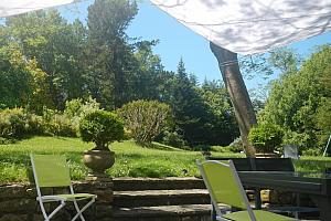 Shade sail over the terrace