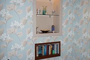 Bedroom with pretty wallpaper