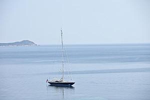 Moored yacht, Corsica
