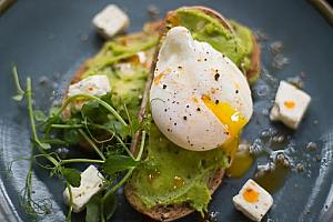 Avocado and poached egg breakfast