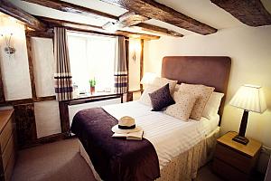 Exposed wooden beams