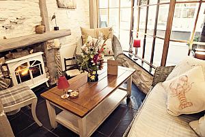 Sofa and log burner