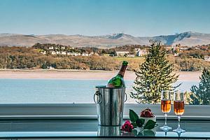Drinks overlooking the Menai Strait
