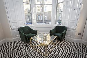 Sitting area in bay window