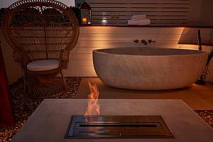 Private terrace, stone bath