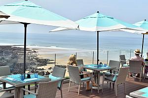 Terrace overlooking beach