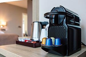 Nespresso machine and kettle