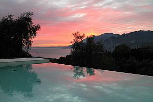 Infinity pool at sunset