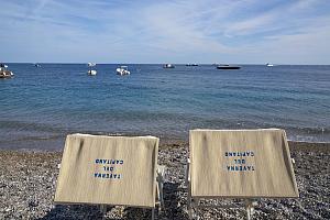 Sunbeds on the beach, Locanda del Capitano