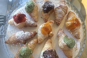 Croissants with topping