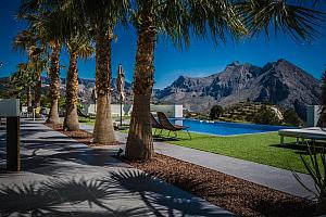 Pool with mountain views
