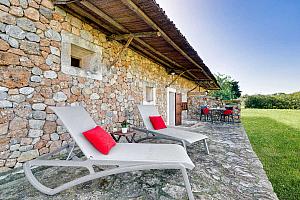 Terrace with sunbeds